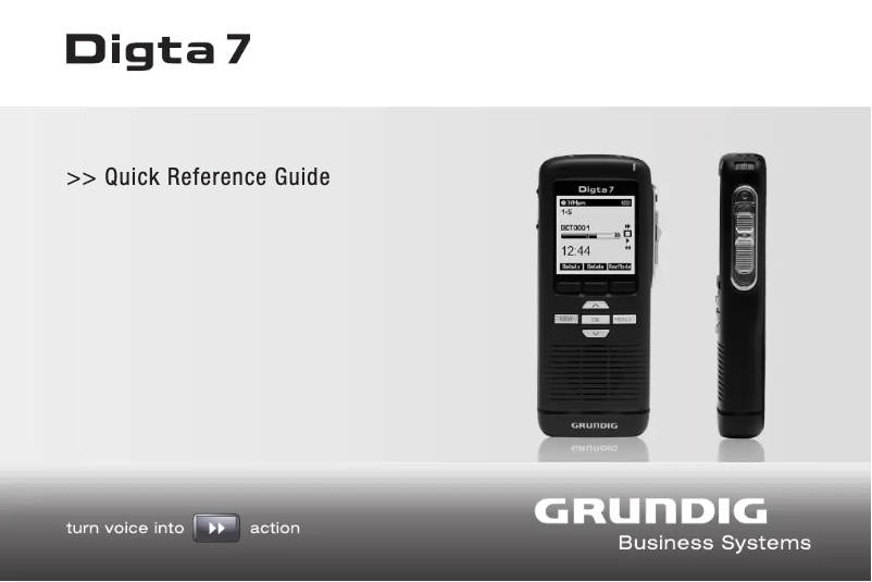 Page 1 de la notice Manuel utilisateur Grundig Digta 7