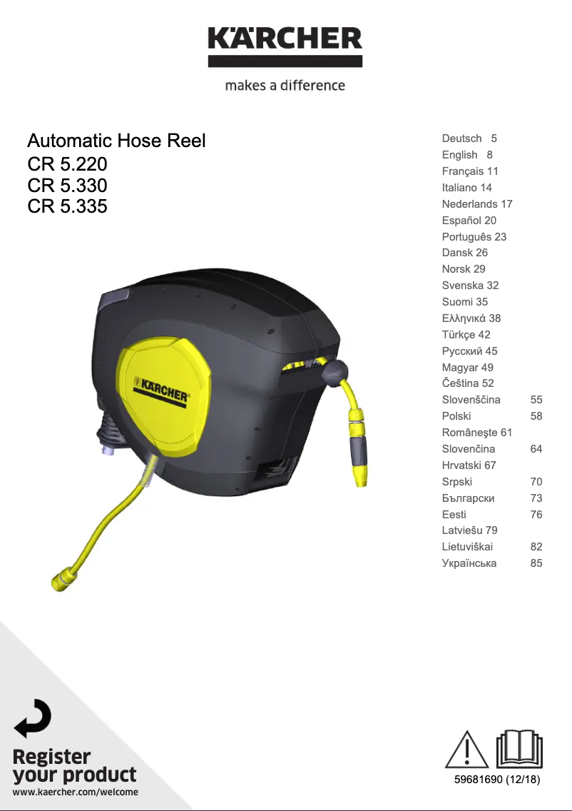 Página 1 del manual Manual de usuario Kärcher CR 5.335