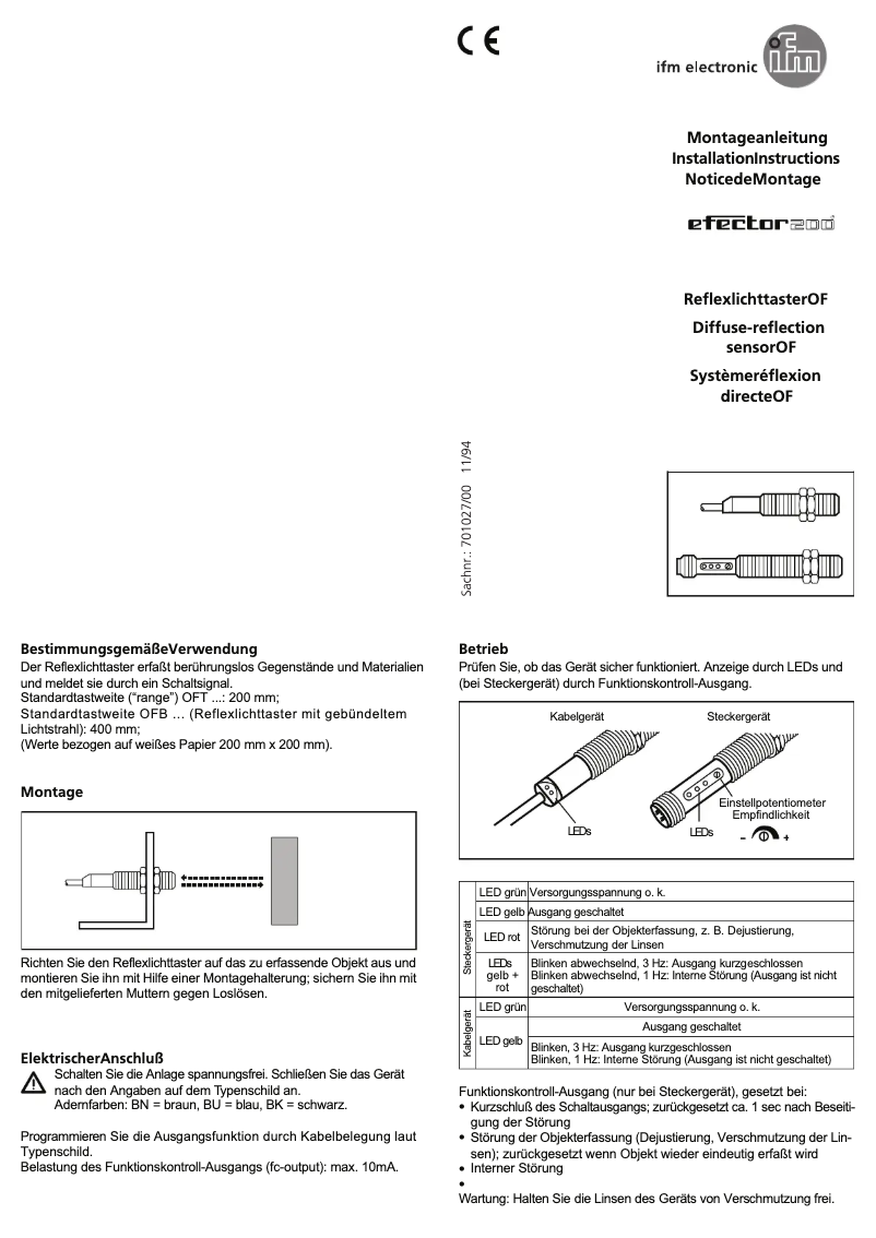 Page 1 de la notice Manuel utilisateur IFM OF5026