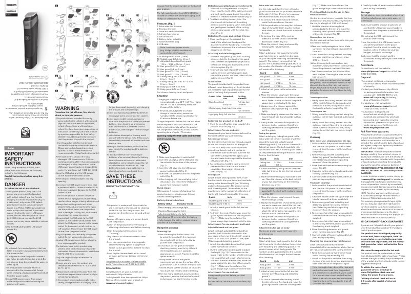 Page 1 de la notice Manuel utilisateur Philips Norelco Series 5000 MG5910