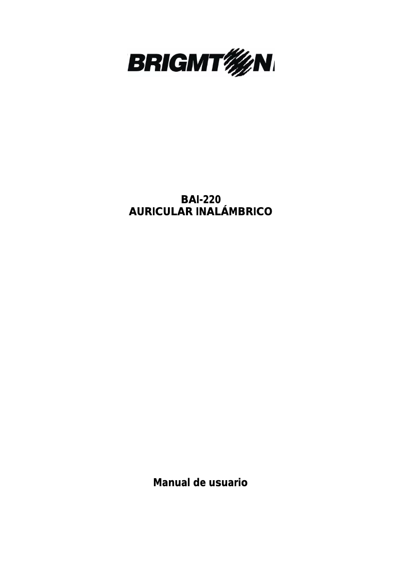 Page n°1 - Manuel utilisateur Brigmton BAI-220