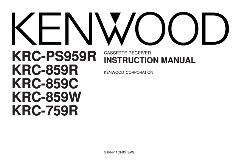 Page n°1 - Manuel utilisateur Kenwood KRC-859C