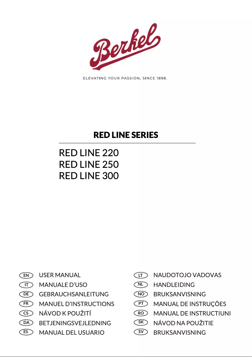 Page 1 de la notice Manuel utilisateur Berkel Red Line 300