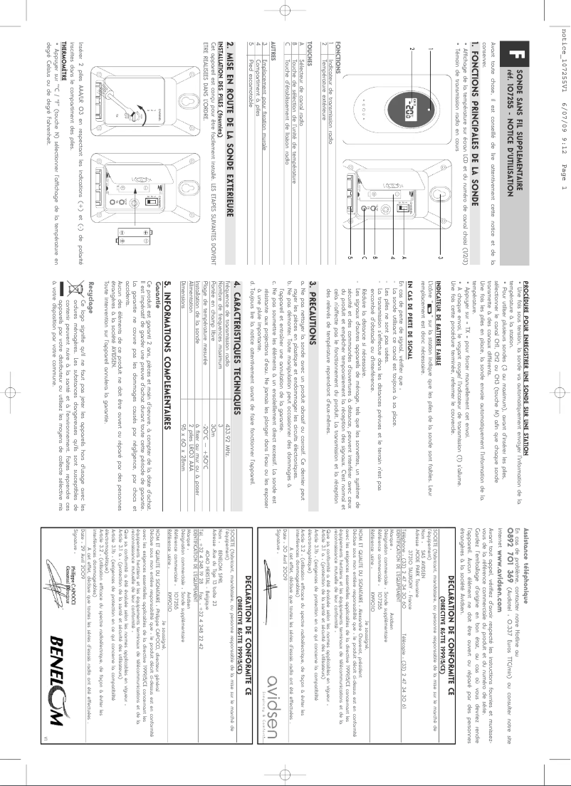 Página 1 del manual Manual de usuario Avidsen 107255