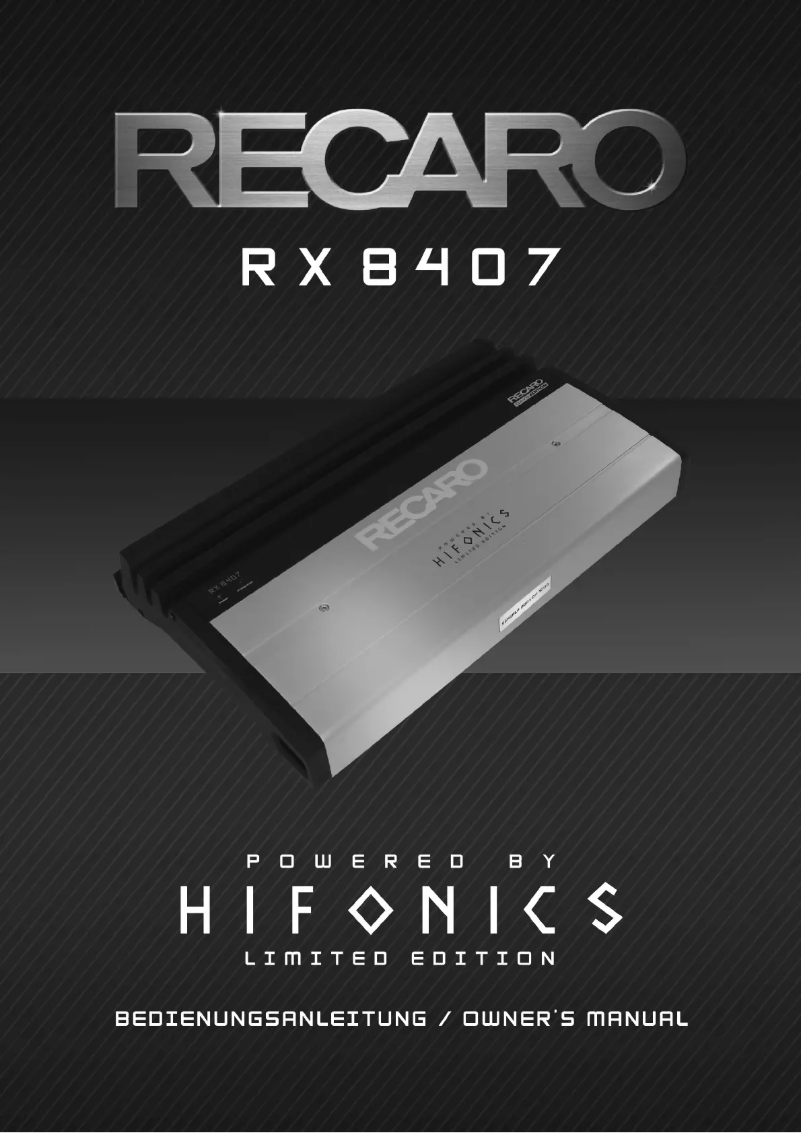 Image de la première page du manuel de l'appareil RX 8407