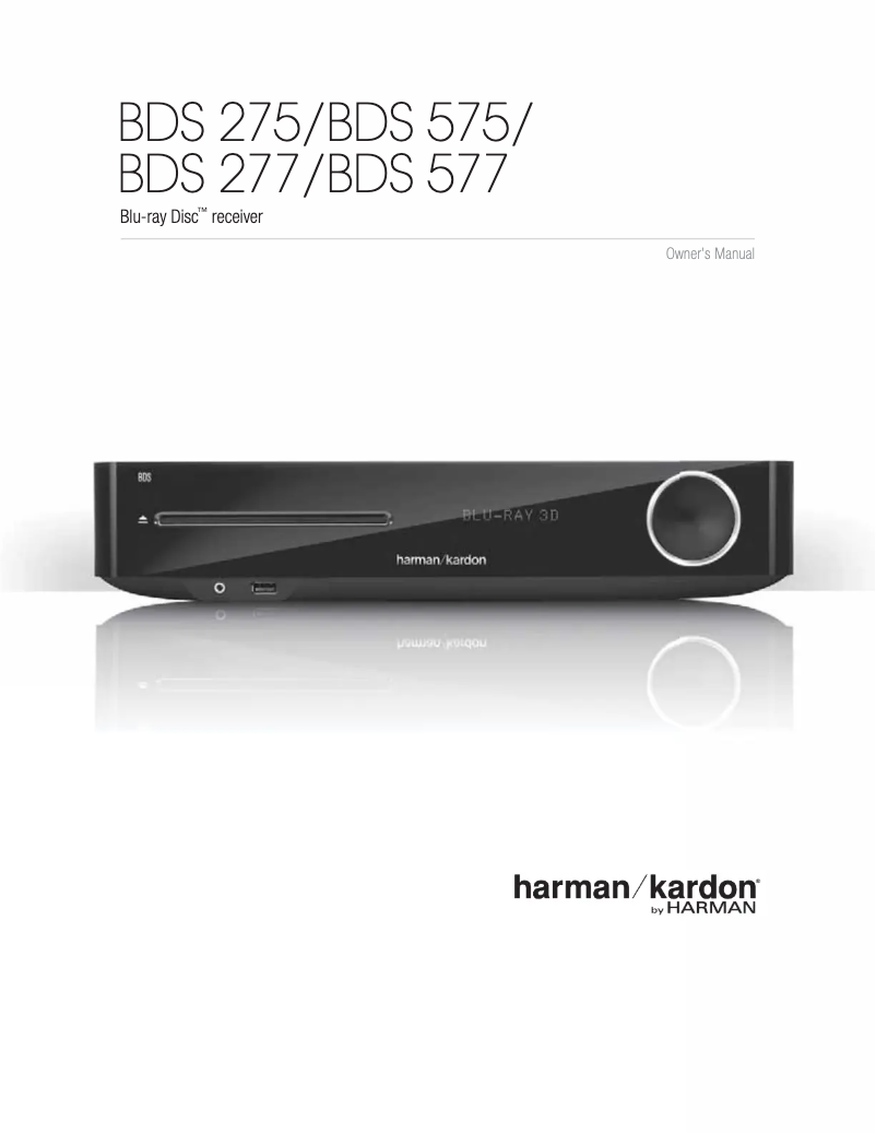 Page 1 de la notice Manuel utilisateur Harman Kardon BDS 275