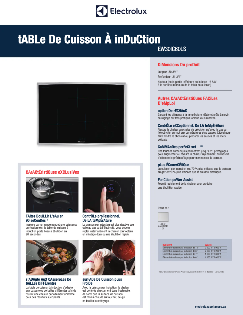 Page n°1 - Fiche technique Electrolux EW30IC60LB