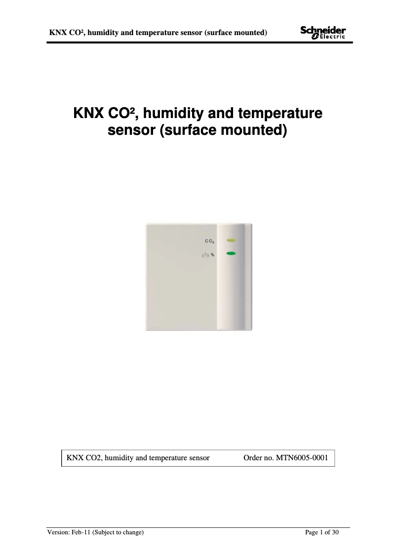 Page n°1 - Manuel utilisateur Schneider MTN6005-0001