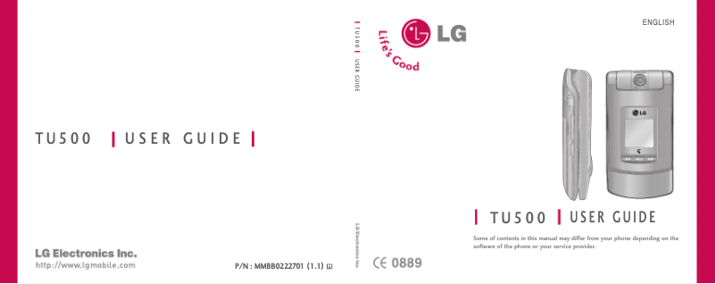 Page n°1 - Manuel utilisateur LG TU500