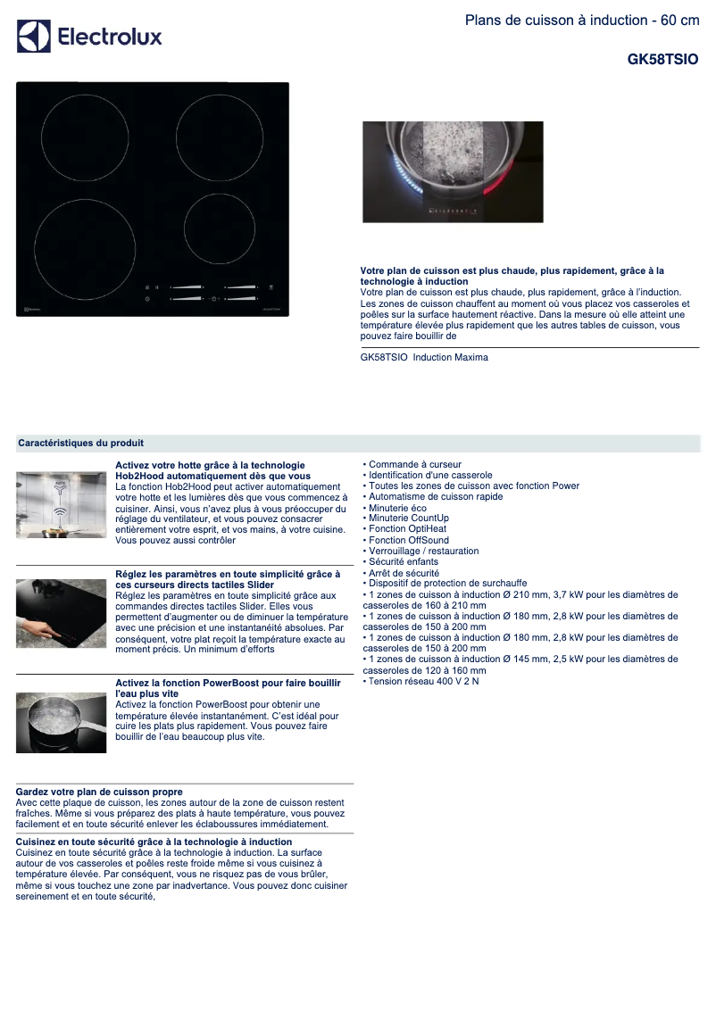 Image de la première page du manuel de l'appareil GK58TSIO