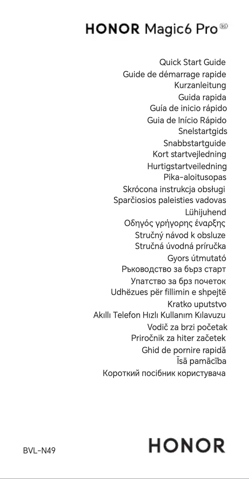 Imagen de la primera página del manual del dispositivo Magic6 Pro