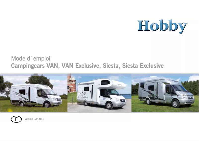 Page n°1 - Manuel utilisateur Hobby VAN Exclusive (2011)