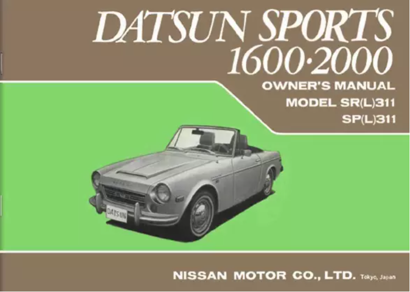 Page 1 de la notice Manuel utilisateur Datsun Sports 2000 (1970)