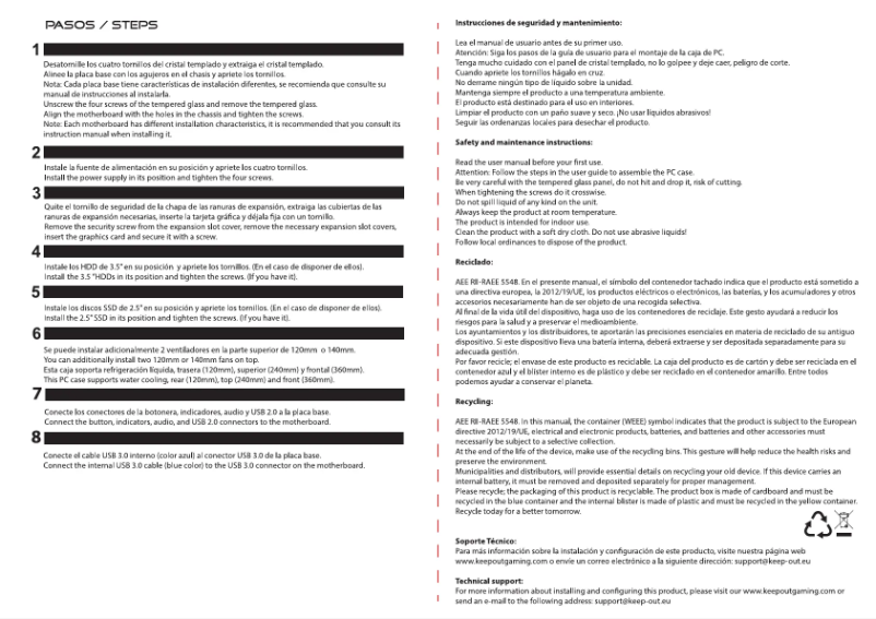 Page 1 de la notice Manuel utilisateur KeepOut XC-210 GLASS