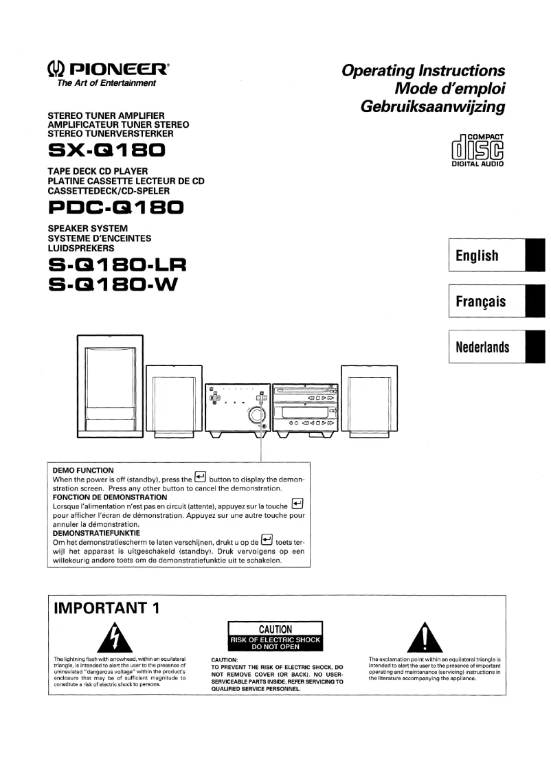 Page n°1 - Manuel utilisateur Pioneer PDC-Q180