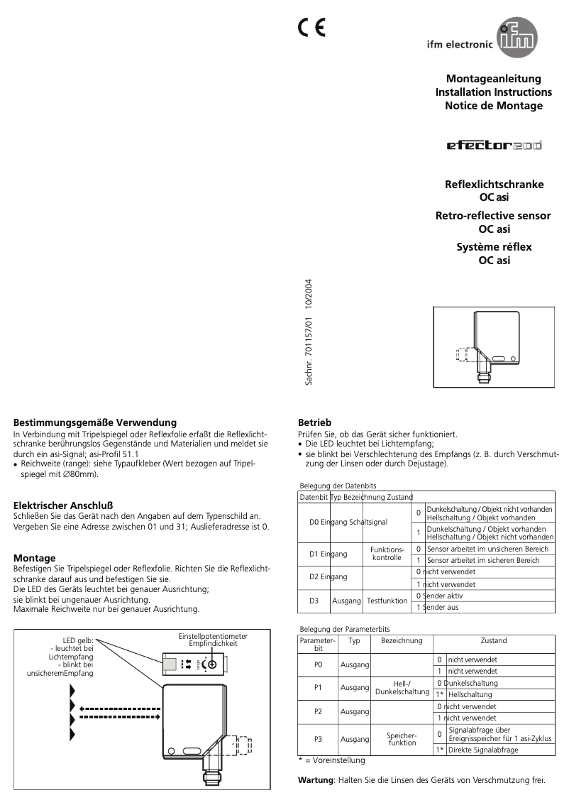 Page n°1 - Manuel utilisateur IFM OC5226