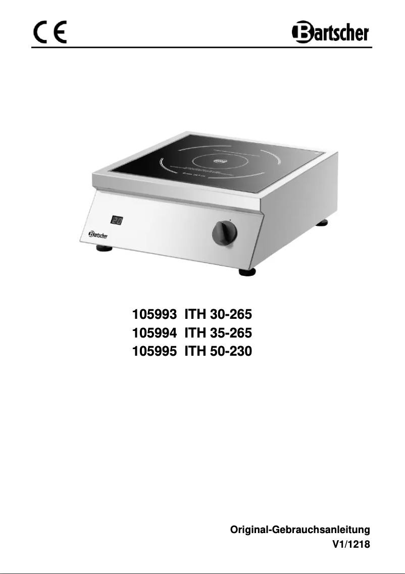 Page n°1 - Manuel utilisateur Bartscher ITH 50