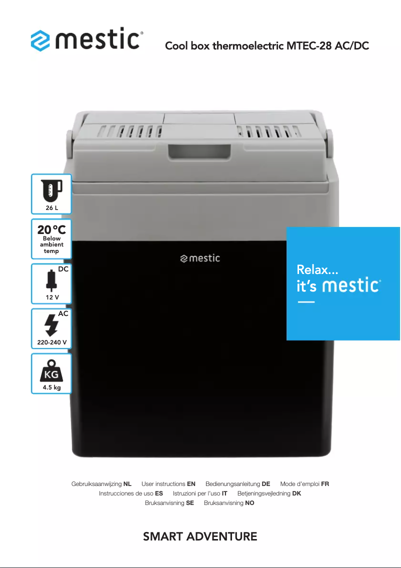 Page n°1 - Manuel utilisateur Mestic MTEC-28