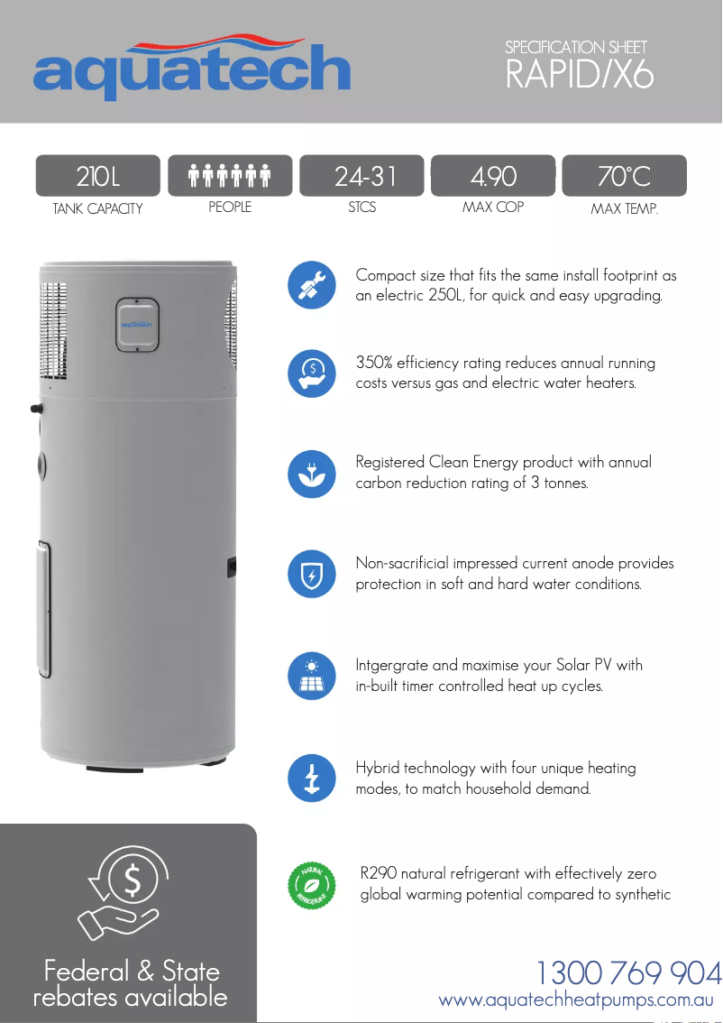 Page n°1 - Manuel utilisateur AquaTech RAPID/X6