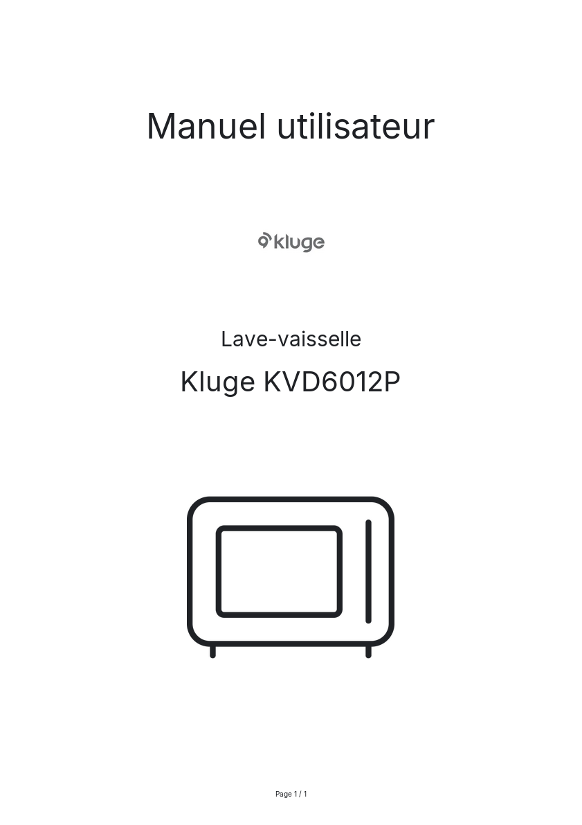 Image de la première page du manuel de l'appareil KVD6012P