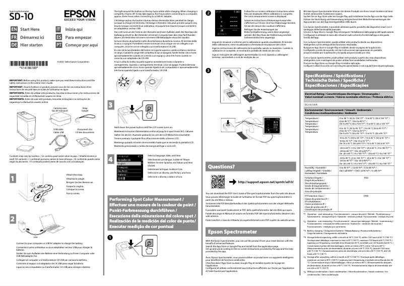 Page 1 de la notice Guide d'installation Epson SD-10