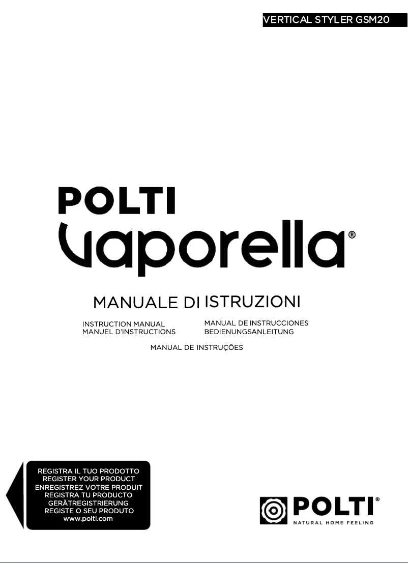 Página 1 del manual Manual de usuario Polti Vaporella Vertical Styler GSM20