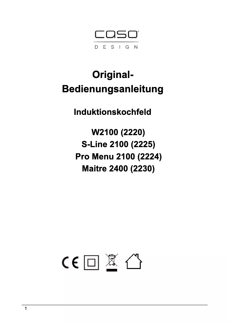 Page 1 de la notice Manuel utilisateur Caso S-Line 2100