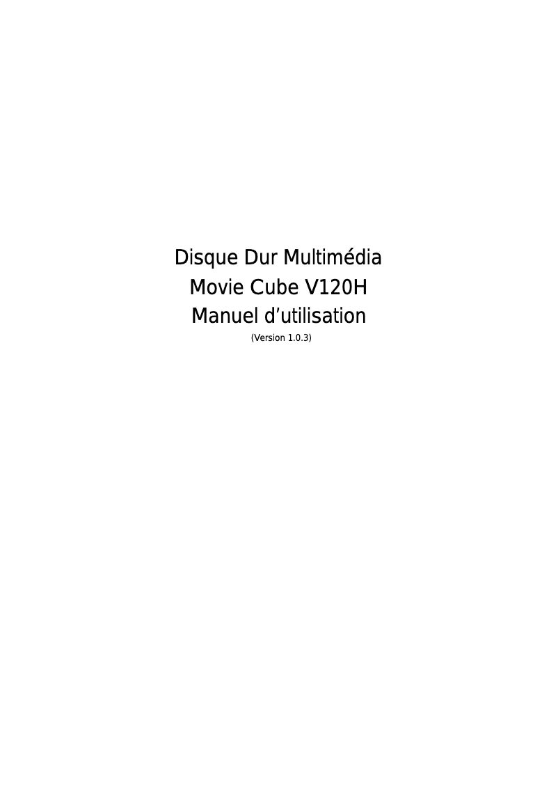 Page n°1 - Manuel utilisateur Emtec Movie Cube V120H