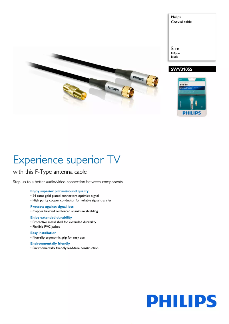 Page 1 de la notice Brochure Philips SWV3105S