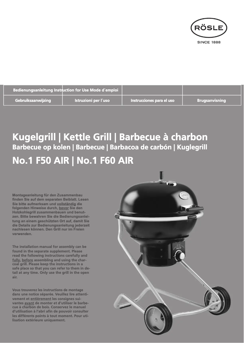 Page 1 de la notice Manuel utilisateur Roesle No.1 F60 AIR NERO