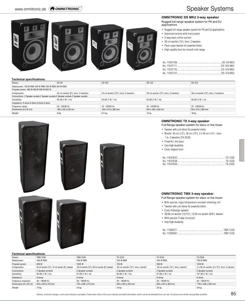 Page n°1 - Catalogue Omnitronic TX-1520