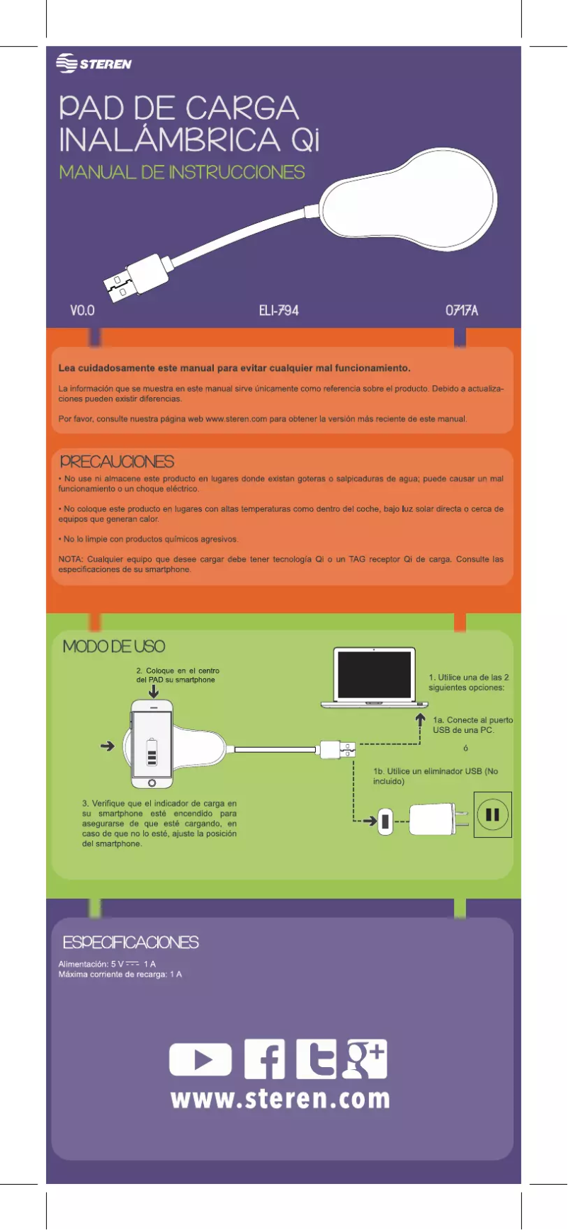Página 1 del manual Manual de usuario Steren ELI-794