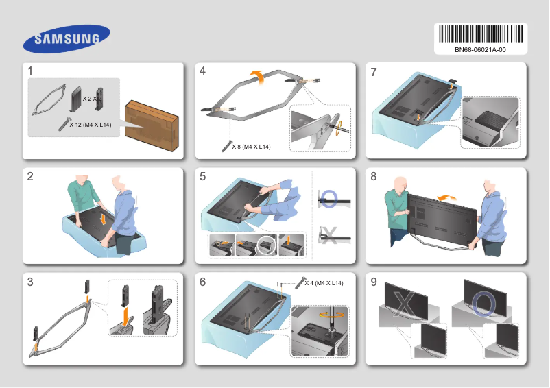 Page 1 de la notice Guide d'installation Samsung UE55H7000ST