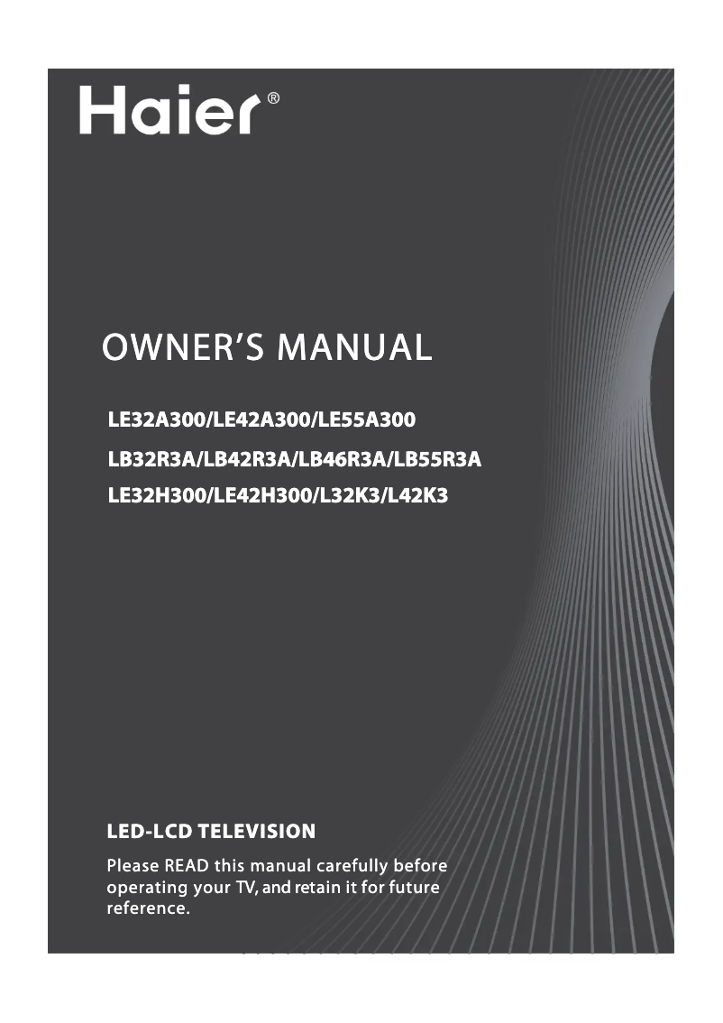 Image de la première page du manuel de l'appareil LE32A300
