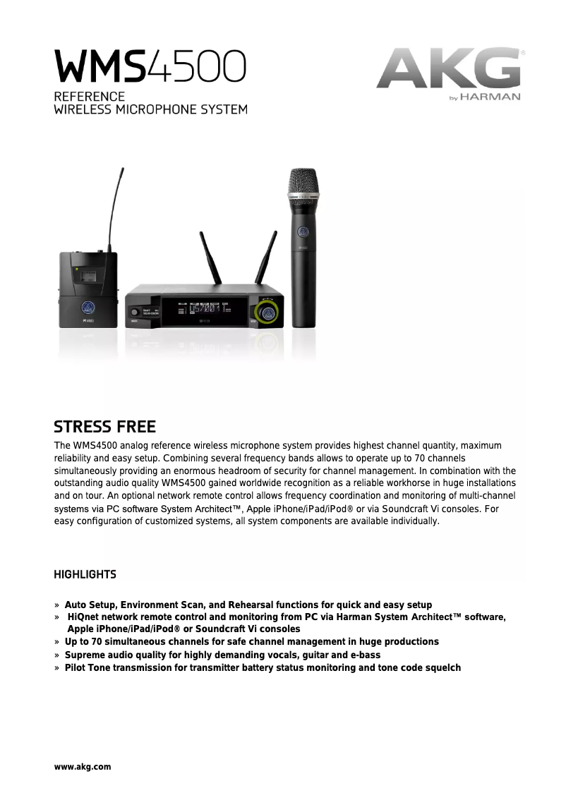 Page 1 de la notice Manuel utilisateur AKG WMS4500