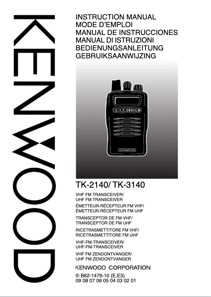 Page n°1 - Manuel utilisateur Kenwood TK-2140