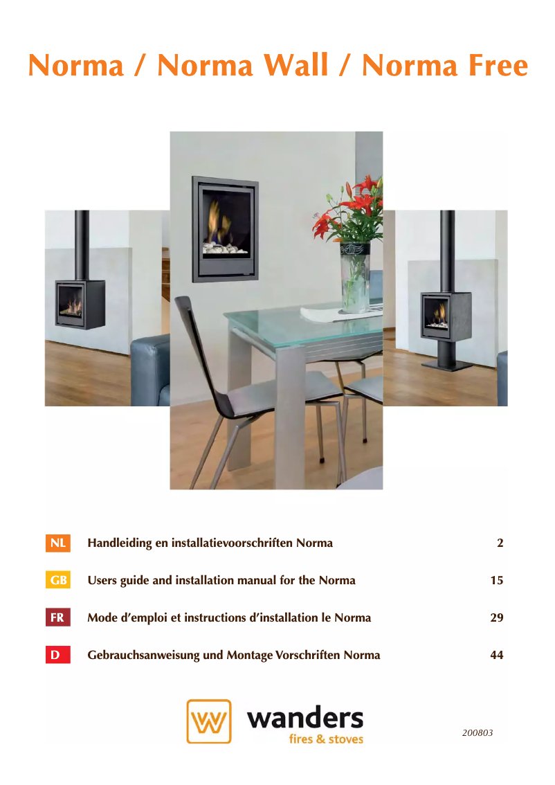 Página 1 del manual Manual de usuario Wanders Norma