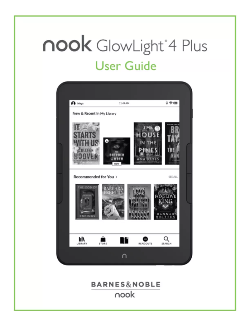 Image de la première page du manuel de l'appareil Nook GlowLight 4 Plus