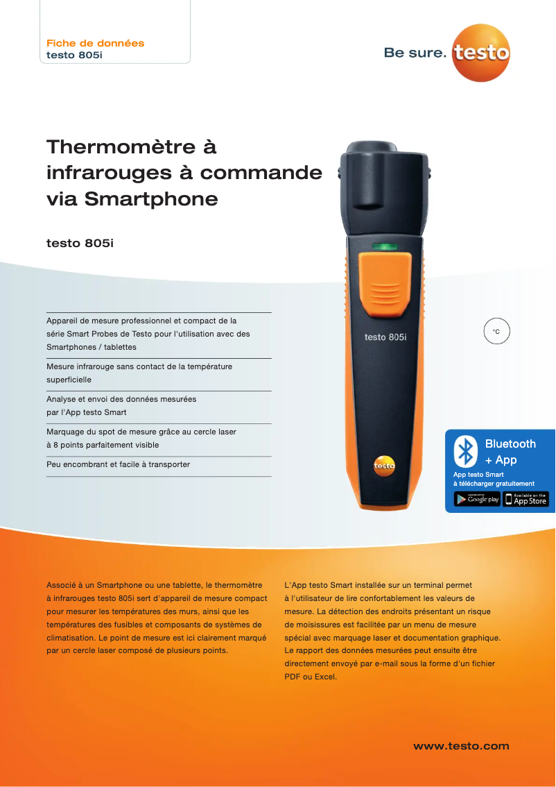 Page n°1 - Fiche technique Testo 805i