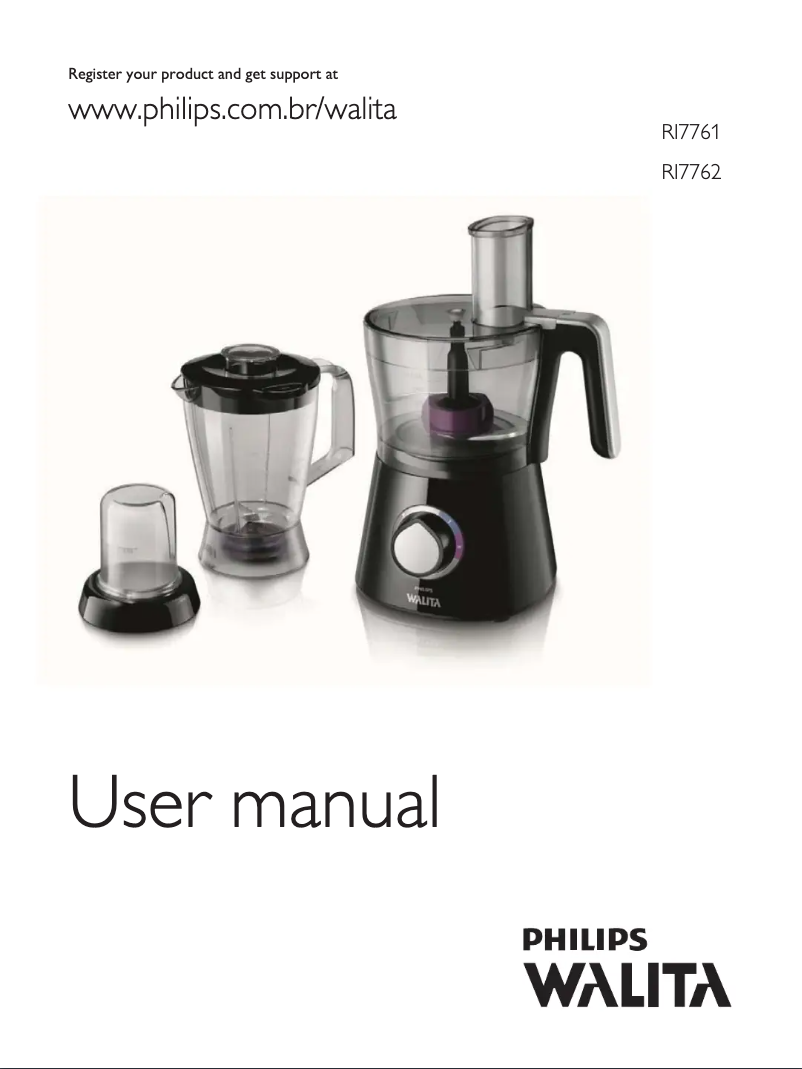 Page n°1 - Manuel utilisateur Philips Walita Viva Collection RI7762