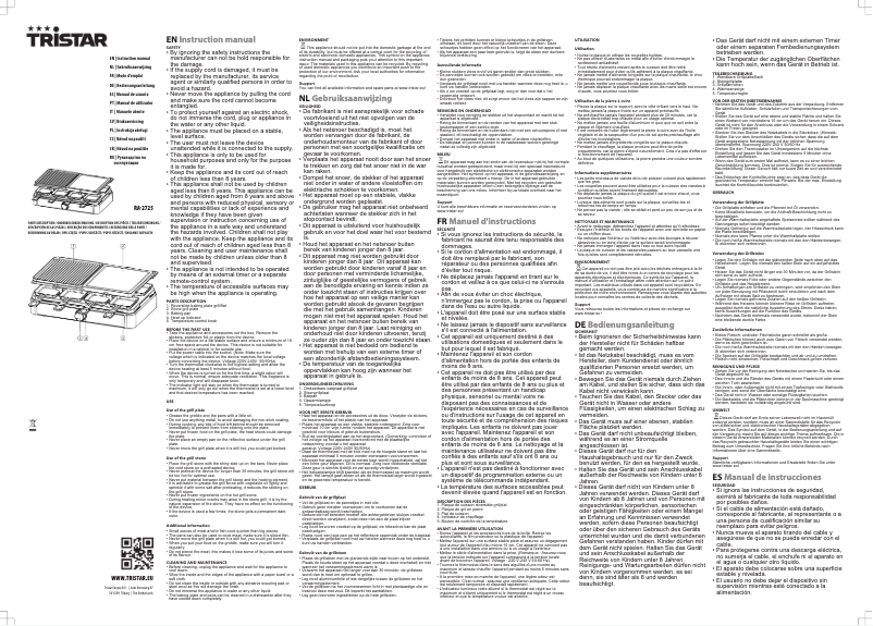 Page n°1 - Manuel utilisateur TriStar RA-2725