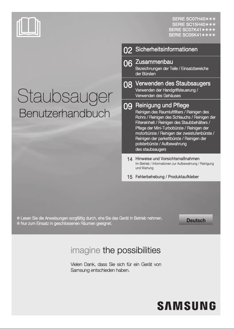 Image de la première page du manuel de l'appareil SC07H40G0V