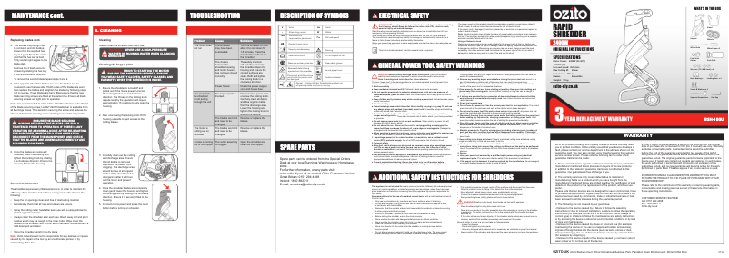 Page 1 de la notice Manuel utilisateur Ozito RSH-100U