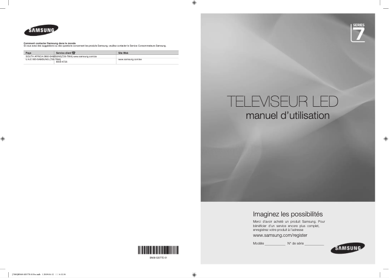 Page n°1 - Manuel utilisateur Samsung UA46B7000WR