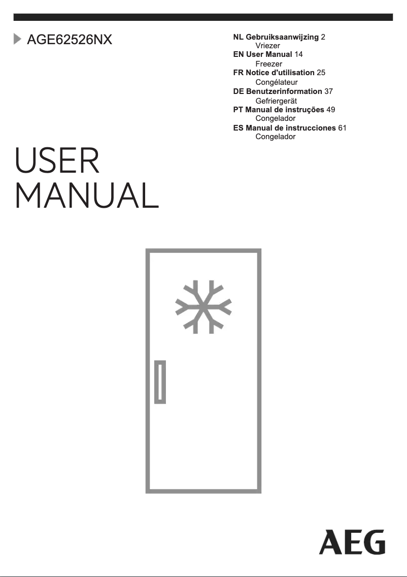 Página 1 del manual Manual de usuario AEG AGE62526NX