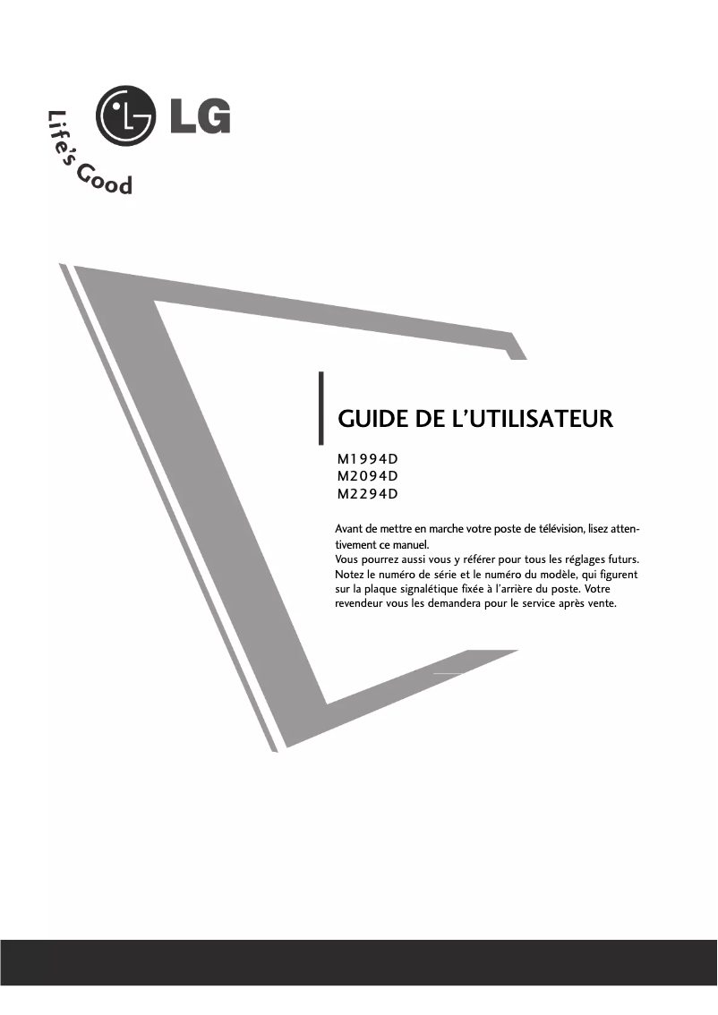Page n°1 - Manuel utilisateur LG M2294D
