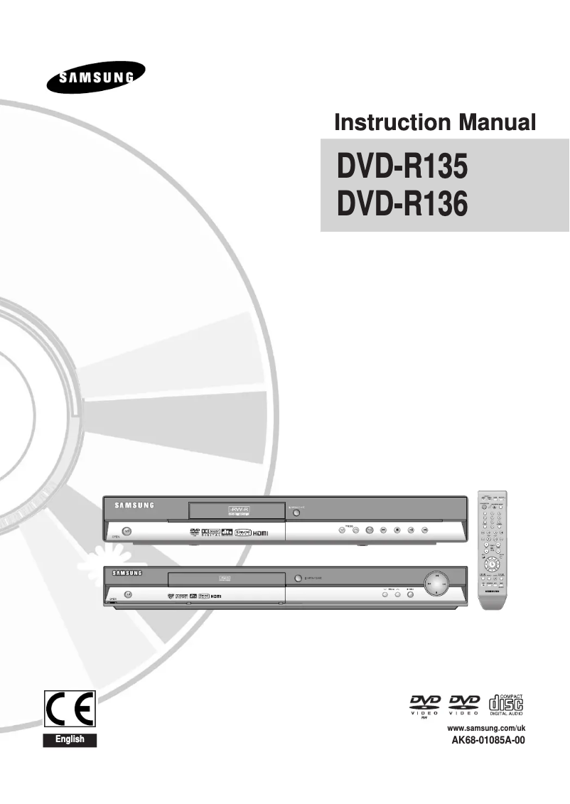 Page n°1 - Manuel utilisateur Samsung DVD-R136