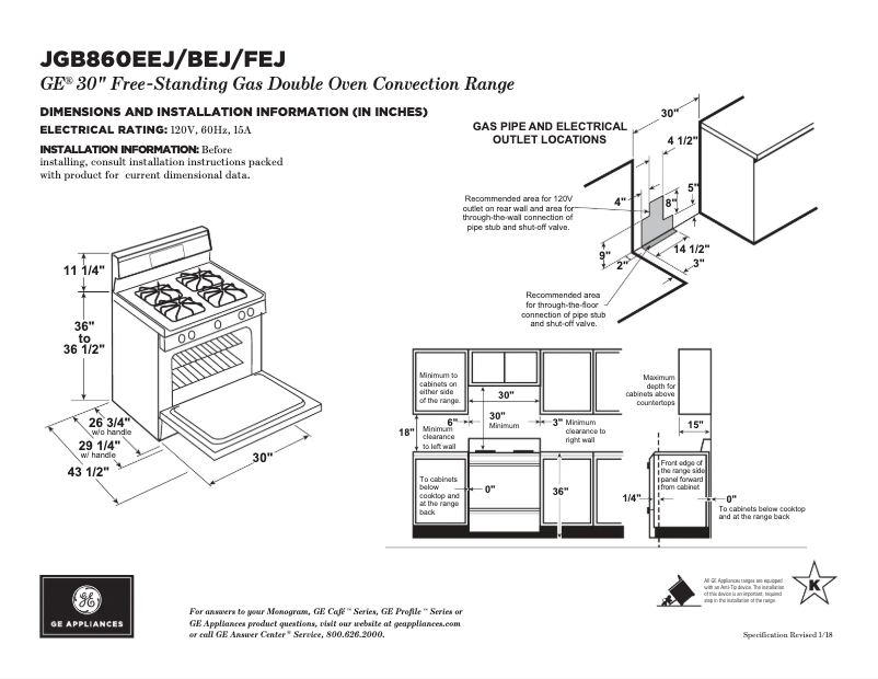 Image de la première page du manuel de l'appareil JGB860FEJDS