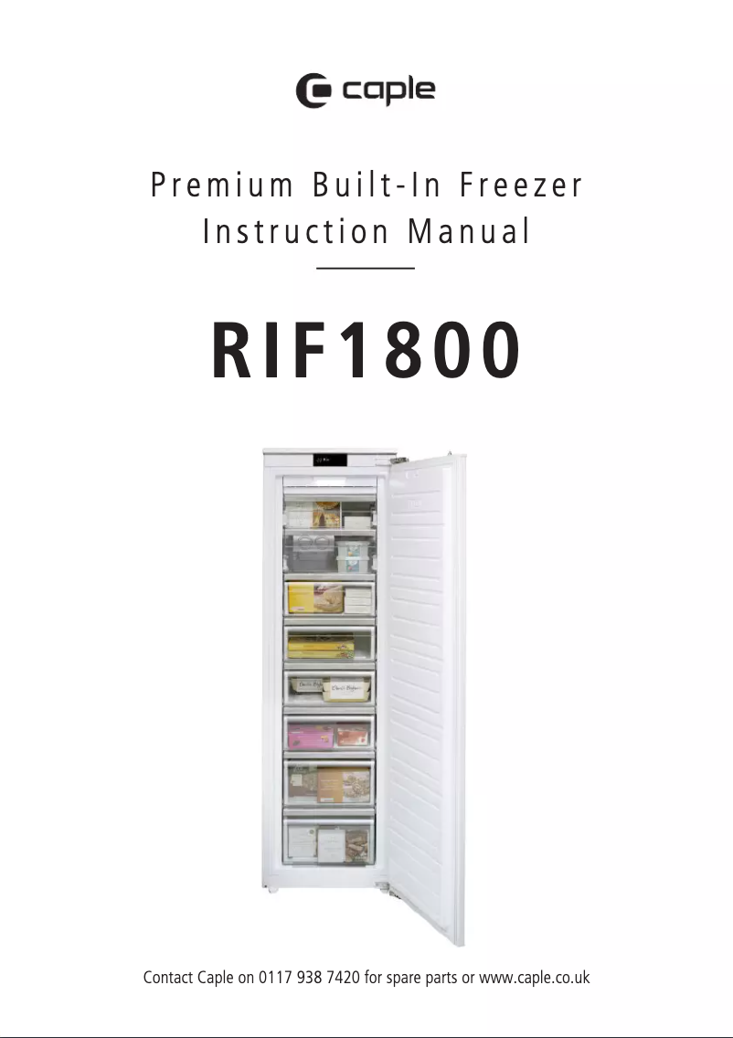 Page 1 de la notice Manuel utilisateur Caple RIF1800