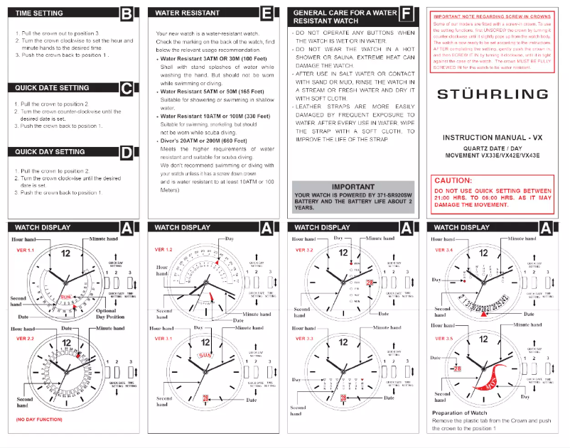 Page n°1 - Manuel utilisateur Stührling Aviator 455